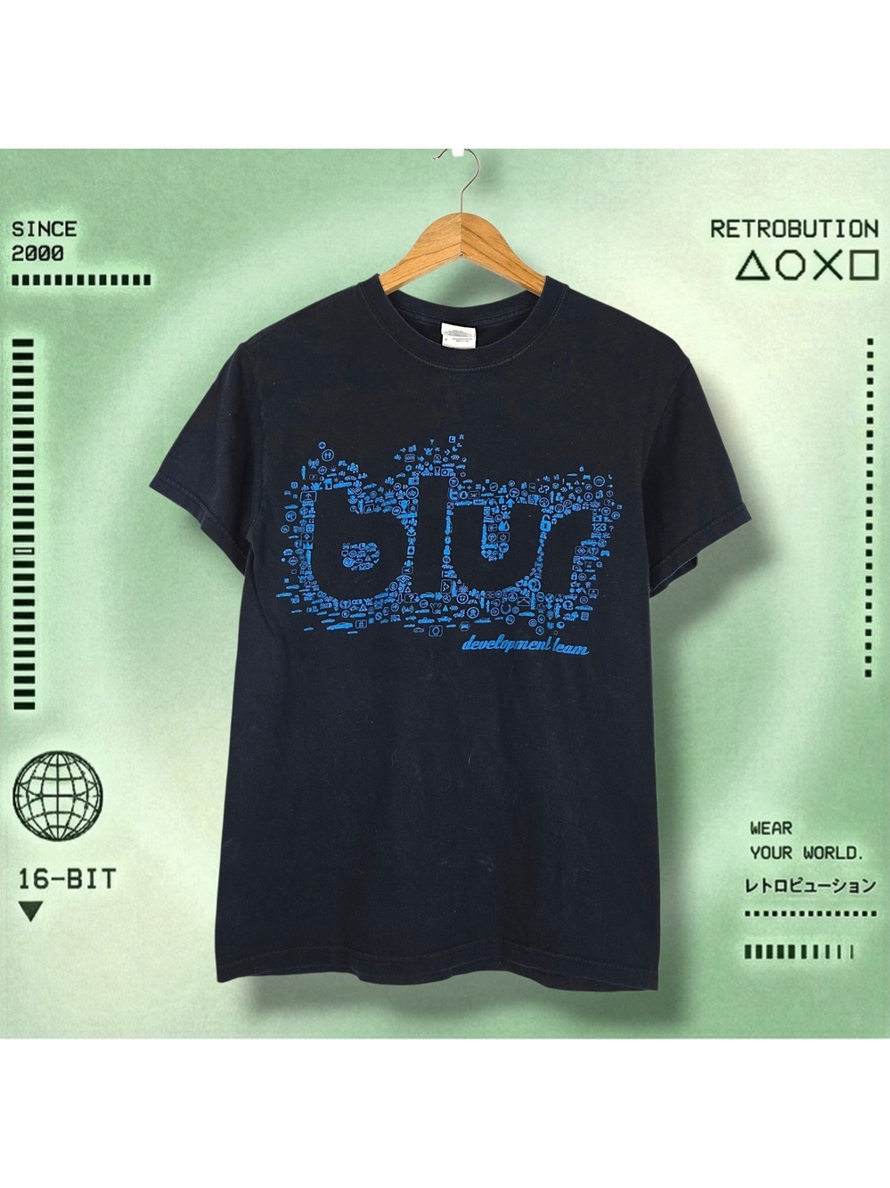 Vintage 2000s Blur Development Team Band Graphic Shirt Black Size S